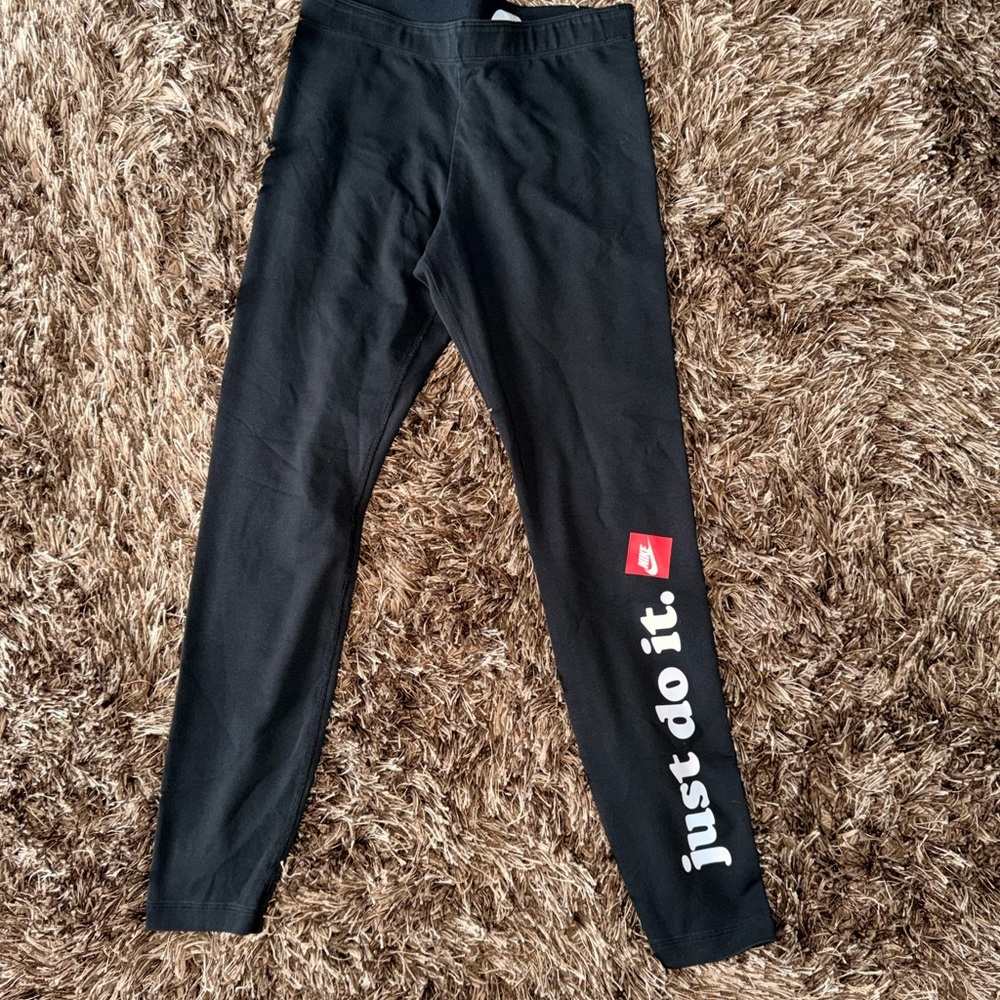 Nike Black Leggings with Red and White Accents